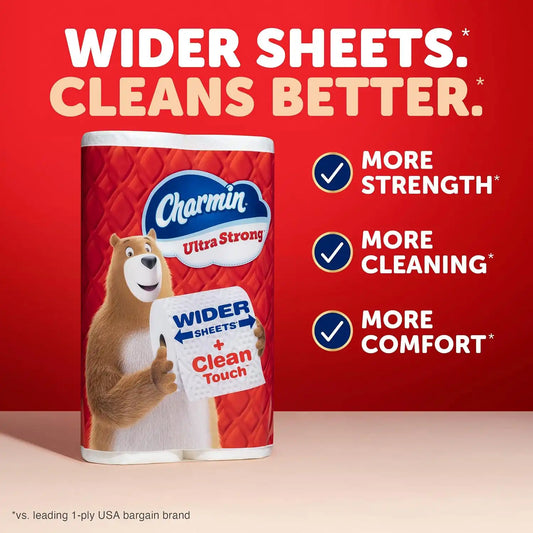 Charmin Ultra Strong Clean Touch 2-Ply Toilet Paper, 18 Family Mega Rolls = 90 Regular Rolls, White