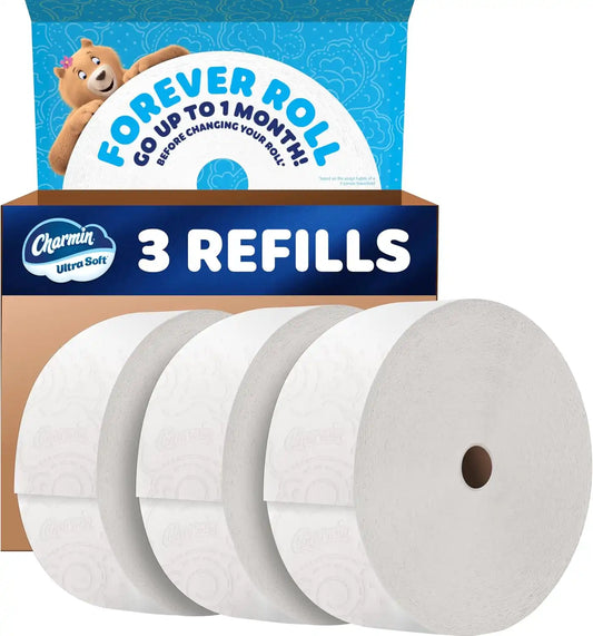 Charmin Toilet Paper Ultra Soft, 3 Forever Rolls Refill Rolls, 2-ply Bath Tissue, 3 Rolls